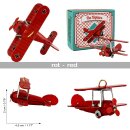 Tin toy - mini airplane biplane - deco trailer - metal