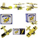 Tin toy - mini airplane biplane - deco trailer - metal