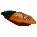 Tin toy - candle boat pop pop boat mini litho rattle boat made of tin orange