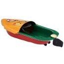 Tin toy - candle boat pop pop boat mini litho rattle boat made of tin orange