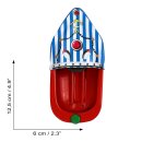 Tin toy - candle boat pop pop boat mini litho rattle boat made of tin blue
