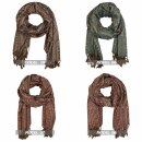 Scarf in pashmina style Floral Eyes 210x70cm Ethno Boho scarf