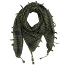 Kufiya - basic woven green-olive green - black - Shemagh...