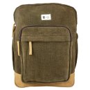 Large backpack green-olive green bag washed jute hiking...