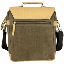 Umhängetasche olivgrün beige Tasche gewaschene Jute Schultertasche Tragegriff