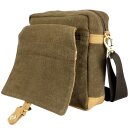 Umhängetasche olivgrün beige Tasche gewaschene Jute Schultertasche Tragegriff