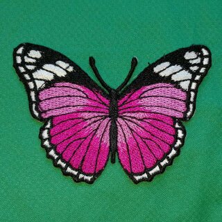 Aufnäher - Schmetterling - magenta-weiß-schwarz - Patch