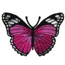 Aufnäher - Schmetterling - magenta-weiß-schwarz - Patch