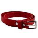 Gürtel aus Leder 2cm Ledergürtel mit Schnalle rot