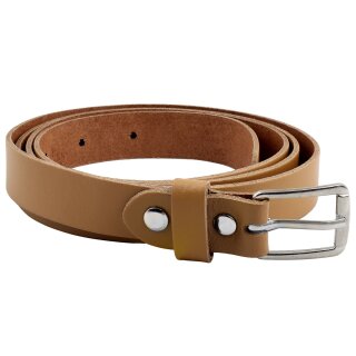 Gürtel aus Leder 2cm Ledergürtel mit Schnalle hellbraun