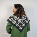 Cotton Scarf abstract 23 alien circles black beige squared kerchief