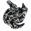 Cotton Scarf abstract 23 alien circles black beige squared kerchief
