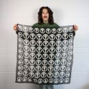 Cotton Scarf abstract 23 alien circles black beige squared kerchief