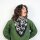 Cotton Scarf abstract 23 alien circles black beige squared kerchief