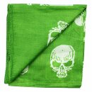 Cotton Scarf skull grave skull green white squared kerchief