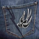 Aufnäher - Schwalbe - schwarz-weiß <-- - Patch