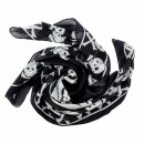 Cotton Scarf skull pirate with bones anthracite white squared kerchief
