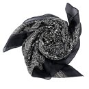 Cotton Scarf Indian pattern 1 black white flowers white...