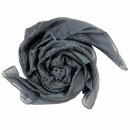 Baumwolltuch Indisches Muster 1 grau schwarz Blumen schwarz quadratisches Tuch