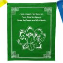 Gebetsflagge Chakra Botschaften Lotus Stoff 20x24cm bunt Fahnenkette Girlande Chakrafarben