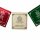 Gebetsflagge Glück Symbole Stoff 22x23cm bunt Fahnenkette Girlande Chakrafarben