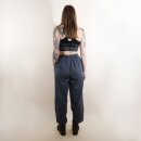 Summer trousers straight anthracite mottled simple lacing slip-on trousers