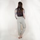 Sommerhose gerade natur meliert einfache Schnürung Schlupfhose Hose