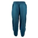 Summer trousers straight blue-petrol mottled single lacing slip-on trousers