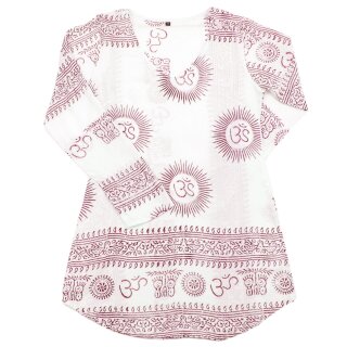 Shirt - blouse - Om Saira - white - red - Dress shirt - Summer shirt
