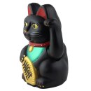 Lucky cat - Maneki Neko - Waving cat - 13 cm - black