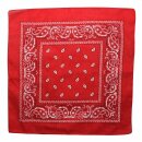 Bandana Tuch - Paisley Muster 02 - rot - weiß - quadratisches Kopftuch