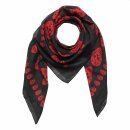 Cotton scarf - Skulls 1 black - red - squared kerchief