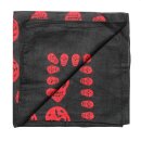 Baumwolltuch - Totenköpfe 1 schwarz - rot - quadratisches Tuch