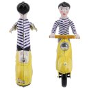 Blechspielzeug Scooter Girl ocker Mädchen auf Motorroller Roller