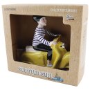Blechspielzeug Scooter Girl ocker Mädchen auf Motorroller Roller