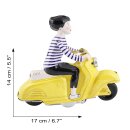 Blechspielzeug Scooter Girl ocker Mädchen auf Motorroller Roller