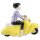 Blechspielzeug Scooter Girl ocker Mädchen auf Motorroller Roller