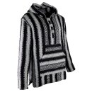 Ponchojacke schwarz-weiß gewebt klassisch Poncho...