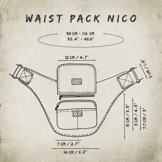 Gürteltasche - Nico - schwarz - Bauchtasche - Hüfttasche