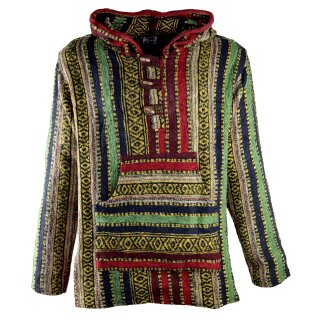 Poncho jacket colourful woven inverse Poncho baja jerga mexico style