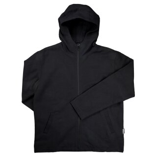 Kapuzenjacke schwarz grob gewebte Jacke Baumwolle Übergangsjacke Hoodie