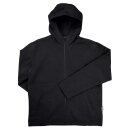 Kapuzenjacke schwarz grob gewebte Jacke Baumwolle...