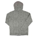 Kapuzenjacke schwarz beige gewebte Jacke mit Ethno Druck...