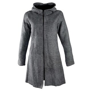 Ladies jacket with structure grey-black mottled coat jacket cotton waisted