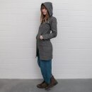 Ladies jacket with structure grey-black mottled coat jacket cotton waisted