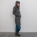 Ladies jacket with structure grey-black mottled coat jacket cotton waisted