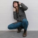 Ladies jacket with structure grey-black mottled coat jacket cotton waisted
