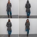 Ladies jacket with structure grey-black mottled coat jacket cotton waisted