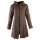 Ladies jacket with structure brown-black mottled jacket cotton waisted