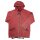 Jacket red with ethno brim transitional jacket cotton poncho style coat